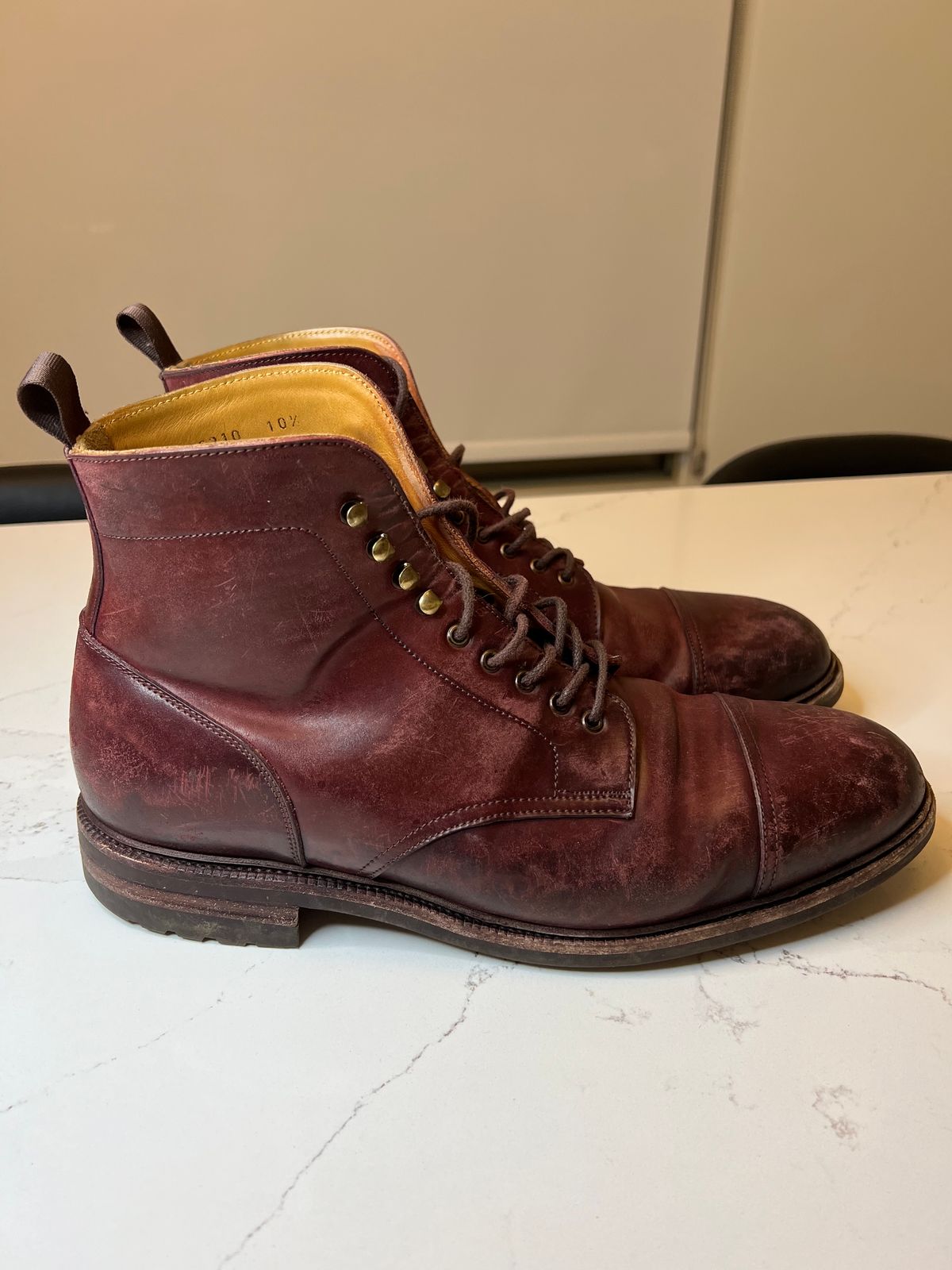 Photo by boot_chiro on February 2, 2023 of the Meermin Jumper Boot in Burgundy Heritage Shell Cordovan.