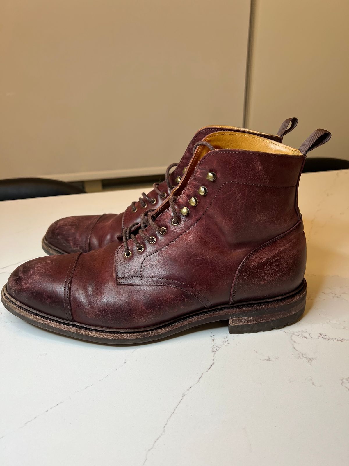 Photo by boot_chiro on February 2, 2023 of the Meermin Jumper Boot in Burgundy Heritage Shell Cordovan.