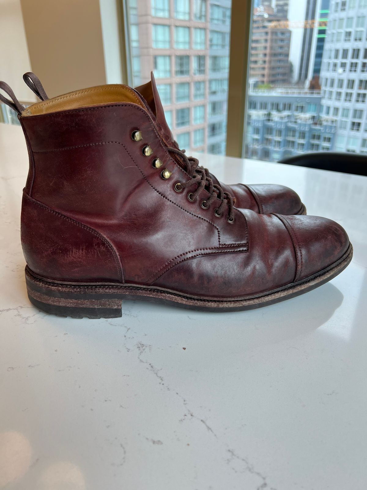 Photo by boot_chiro on March 1, 2023 of the Meermin Jumper Boot in Burgundy Heritage Shell Cordovan.