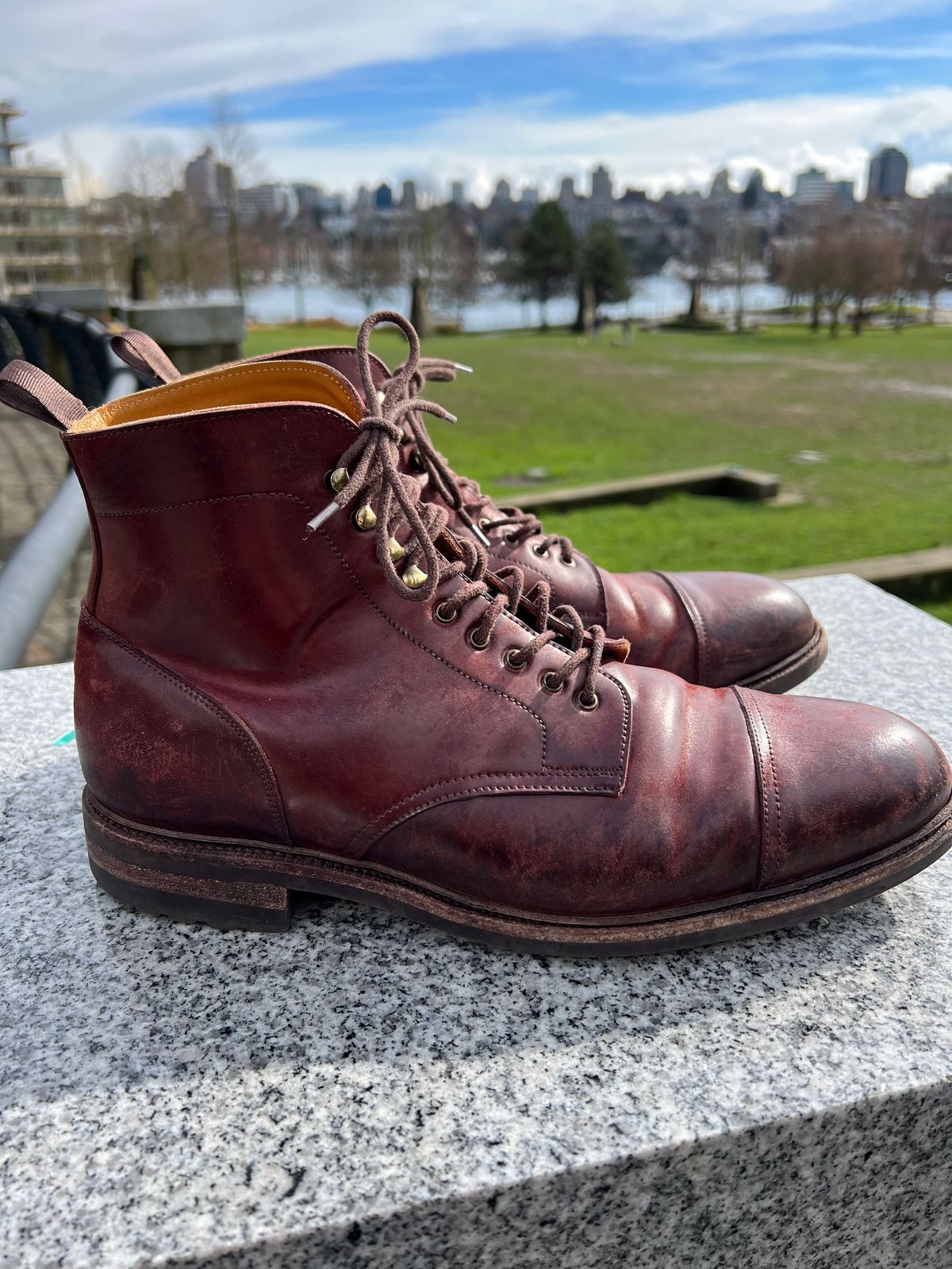 Photo by boot_chiro on April 2, 2023 of the Meermin Jumper Boot in Burgundy Heritage Shell Cordovan.