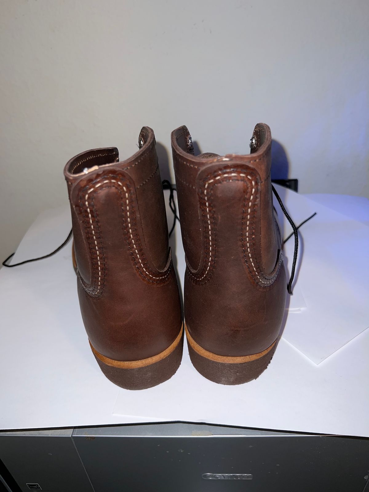 Photo by MichaelCarpenter on October 2, 2023 of the Red Wing Iron Ranger in S.B. Foot Amber Harness.