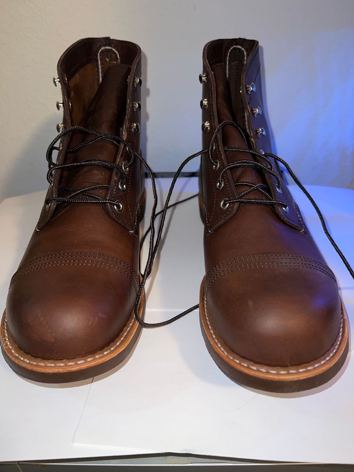 Photo by MichaelCarpenter on October 2, 2023 of the Red Wing Iron Ranger in S.B. Foot Amber Harness.