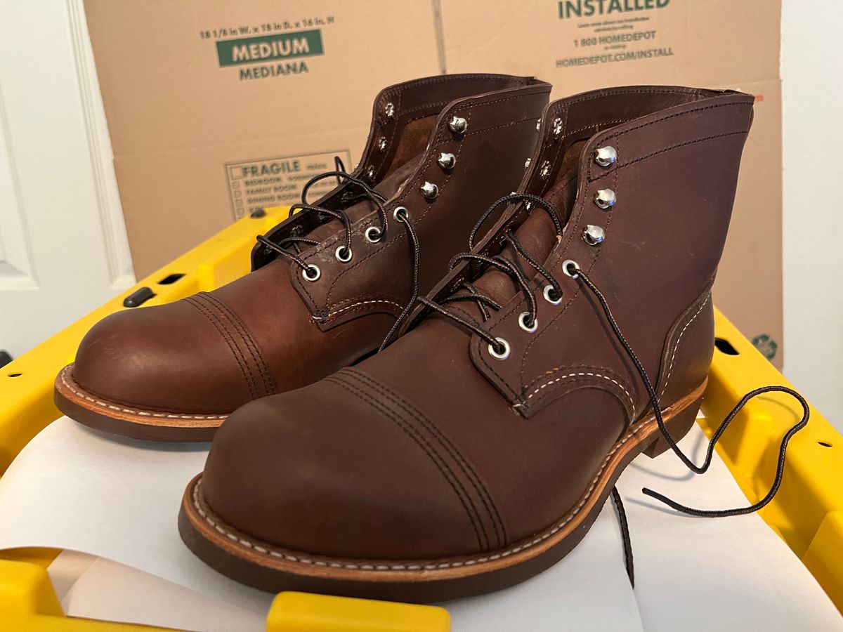 Photo by MichaelCarpenter on October 2, 2023 of the Red Wing Iron Ranger in S.B. Foot Amber Harness.