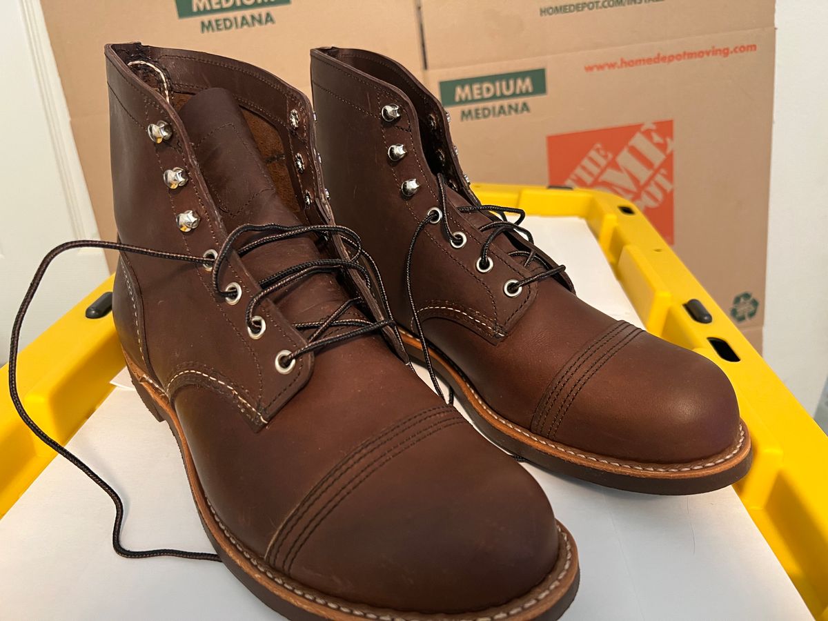 Photo by MichaelCarpenter on October 2, 2023 of the Red Wing Iron Ranger in S.B. Foot Amber Harness.