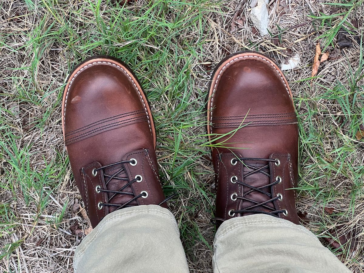 Photo by MichaelCarpenter on October 14, 2023 of the Red Wing Iron Ranger in S.B. Foot Amber Harness.