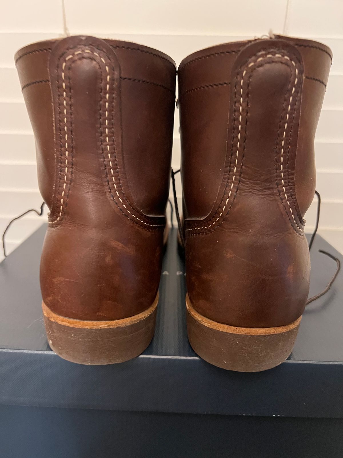 Photo by MichaelCarpenter on November 4, 2023 of the Red Wing Iron Ranger in S.B. Foot Amber Harness.