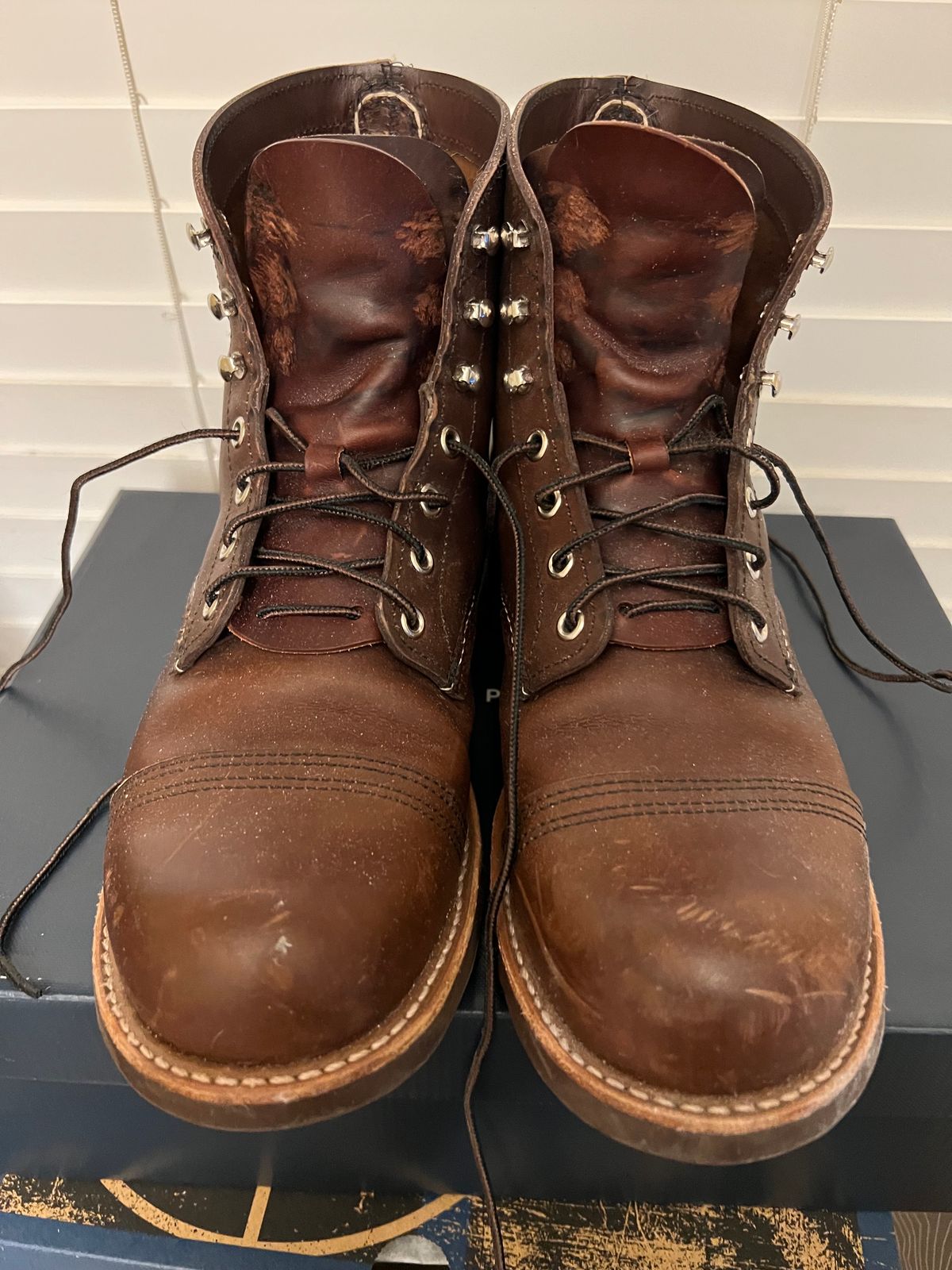 Photo by MichaelCarpenter on November 4, 2023 of the Red Wing Iron Ranger in S.B. Foot Amber Harness.
