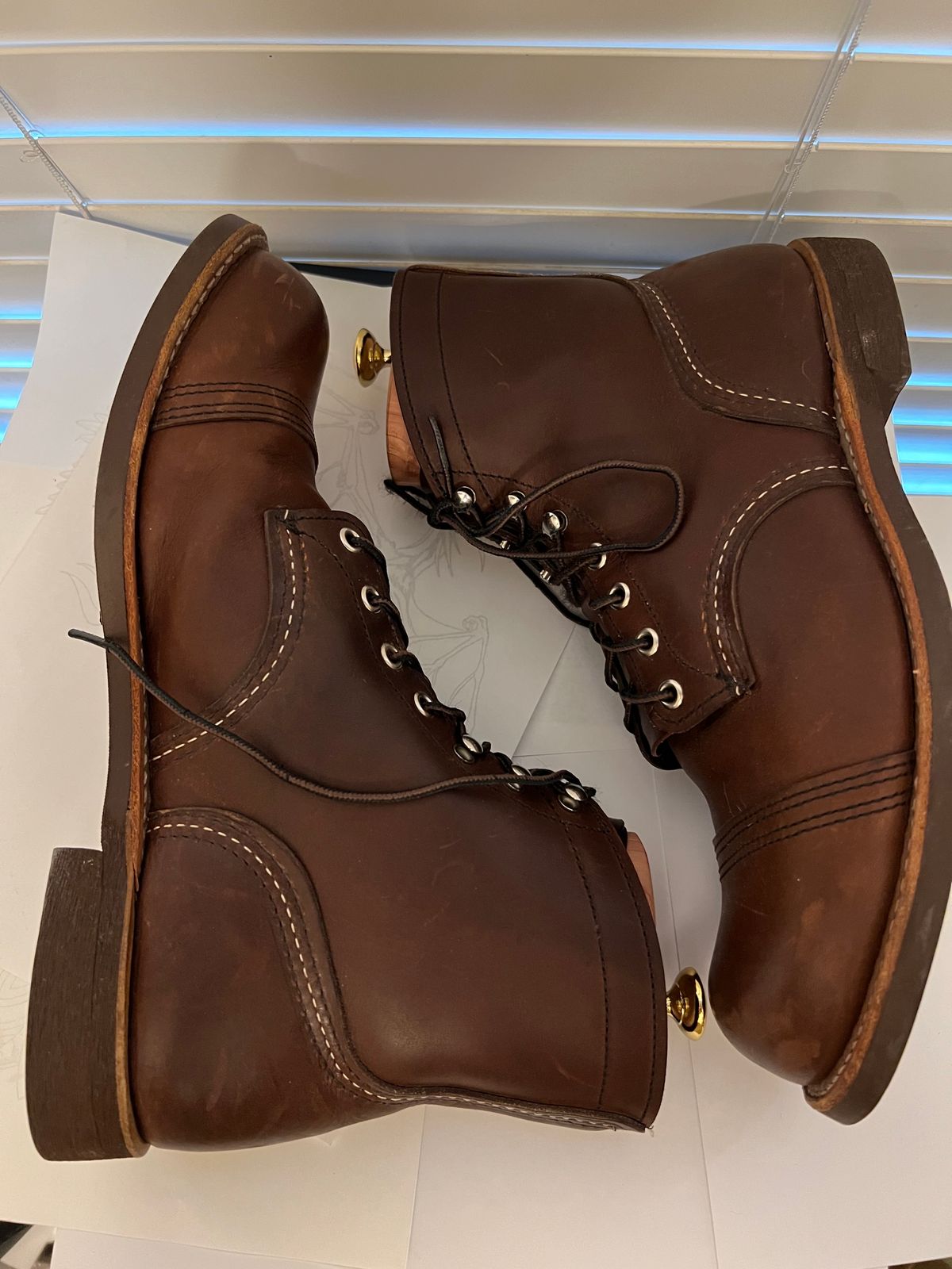 Photo by MichaelCarpenter on December 2, 2023 of the Red Wing Iron Ranger in S.B. Foot Amber Harness.