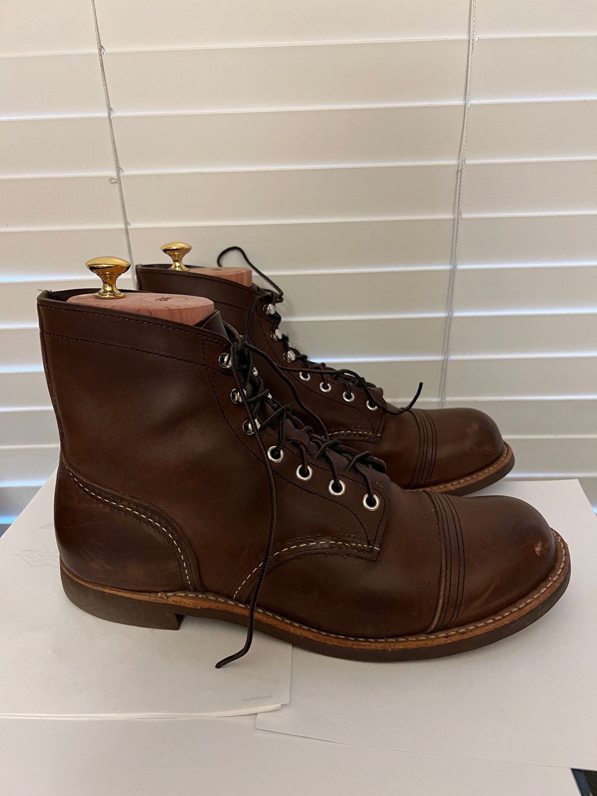 Photo by MichaelCarpenter on December 2, 2023 of the Red Wing Iron Ranger in S.B. Foot Amber Harness.