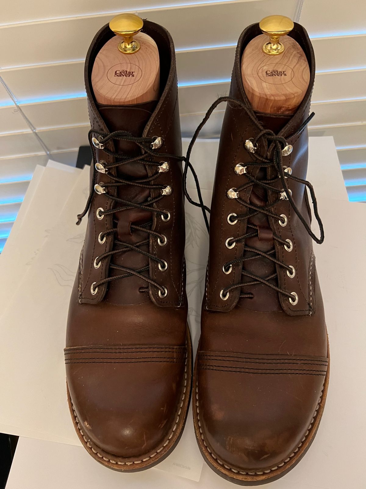 Photo by MichaelCarpenter on December 2, 2023 of the Red Wing Iron Ranger in S.B. Foot Amber Harness.