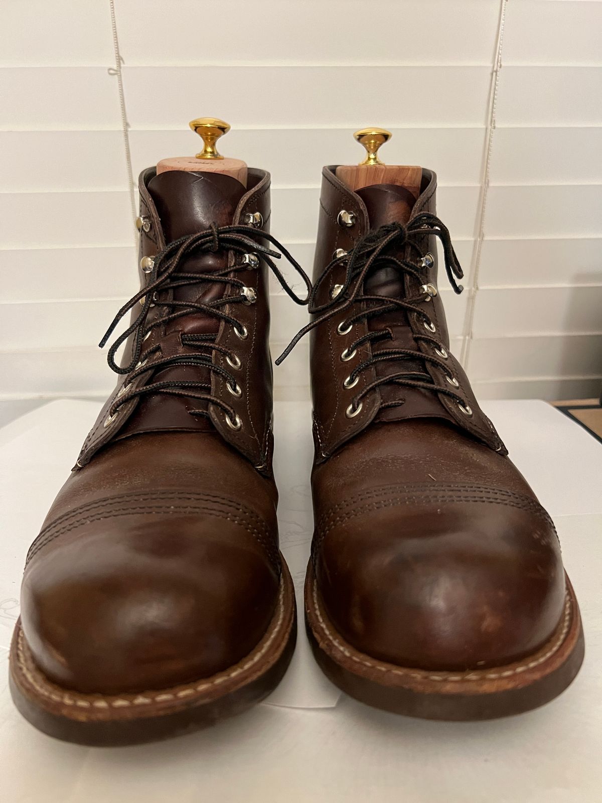 Photo by MichaelCarpenter on February 4, 2024 of the Red Wing Iron Ranger in S.B. Foot Amber Harness.