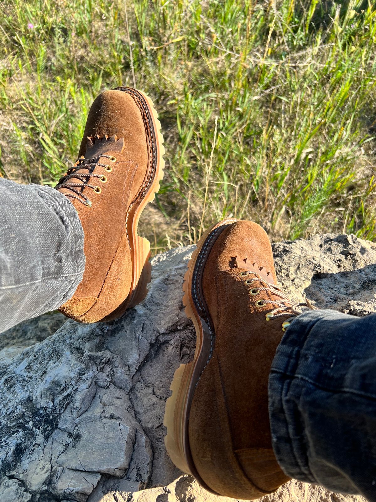 Photo by crotheengineer on August 30, 2023 of the White's Logger in Seidel Distressed Roughout.