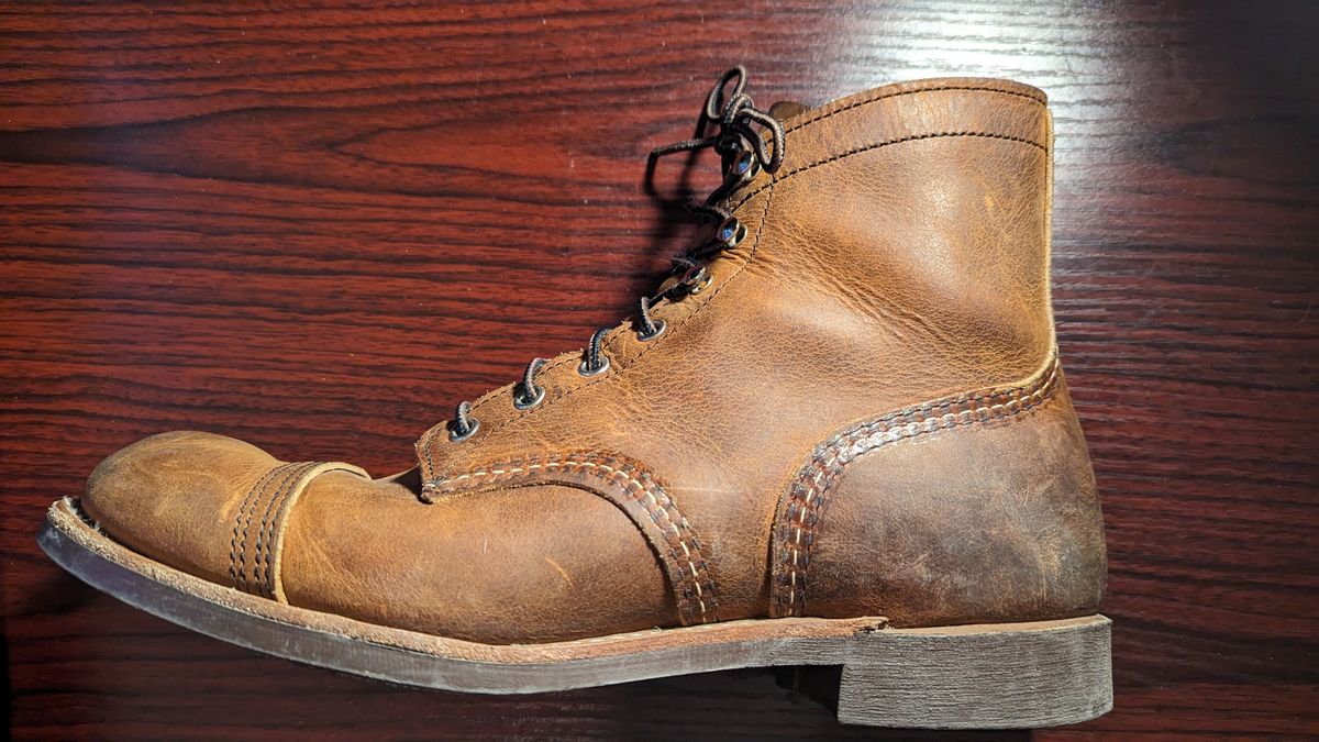 Photo by RoseAnvil_Chris on February 6, 2023 of the Red Wing Iron Ranger in S.B. Foot Copper Rough and Tough.