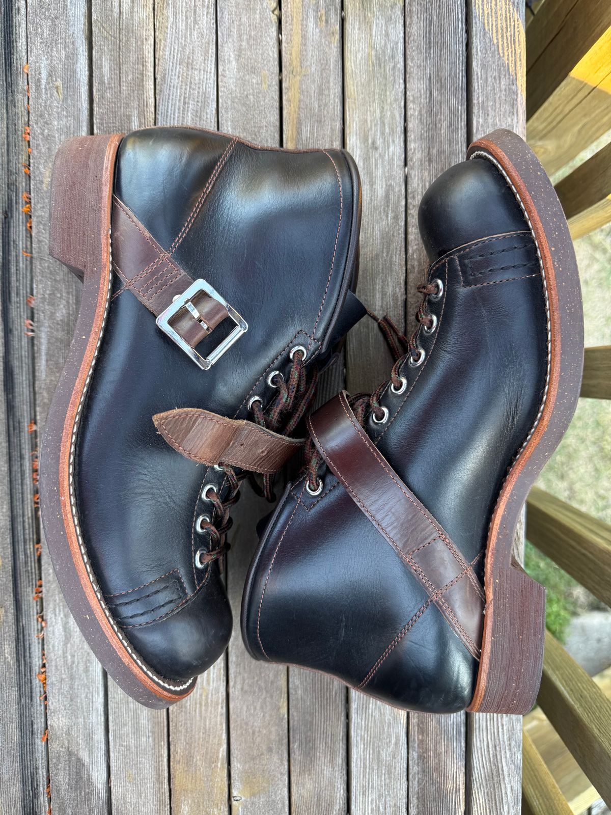 Photo by neocynn on November 2, 2025 of the Dr. Sole Ski Boot in Horween Black Chromexcel.