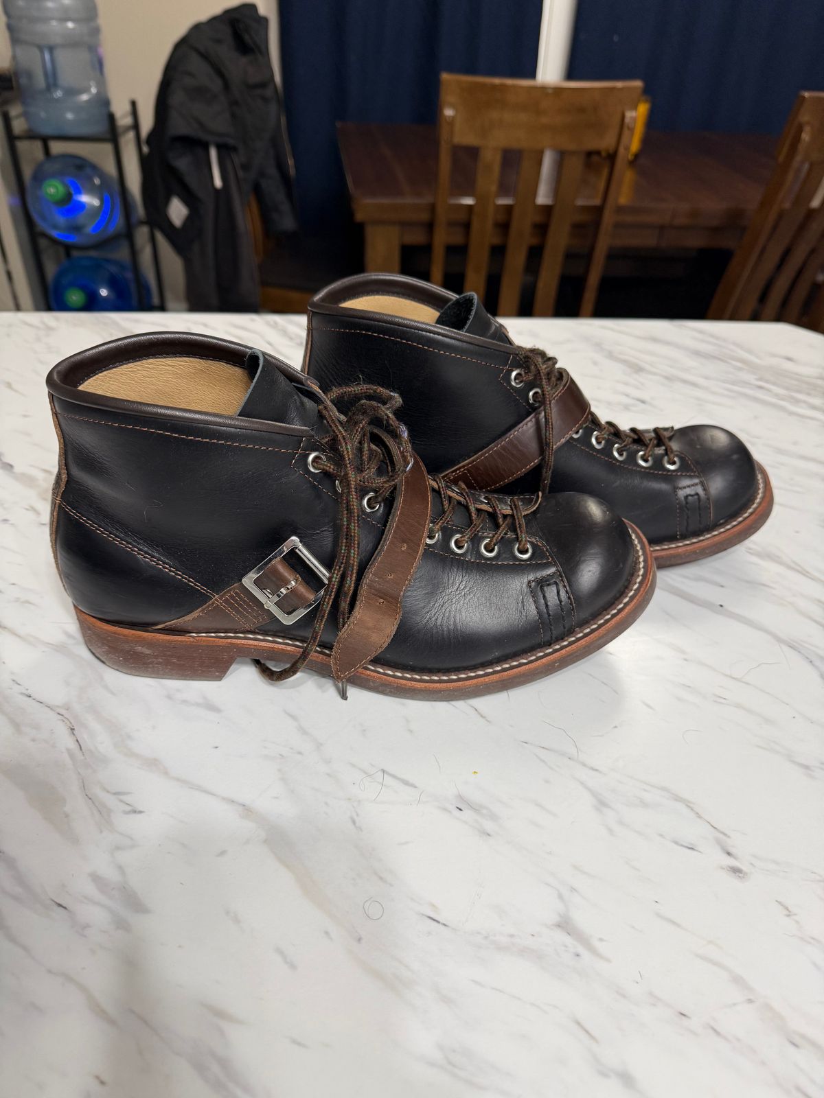 Photo by neocynn on December 5, 2025 of the Dr. Sole Ski Boot in Horween Black Chromexcel.