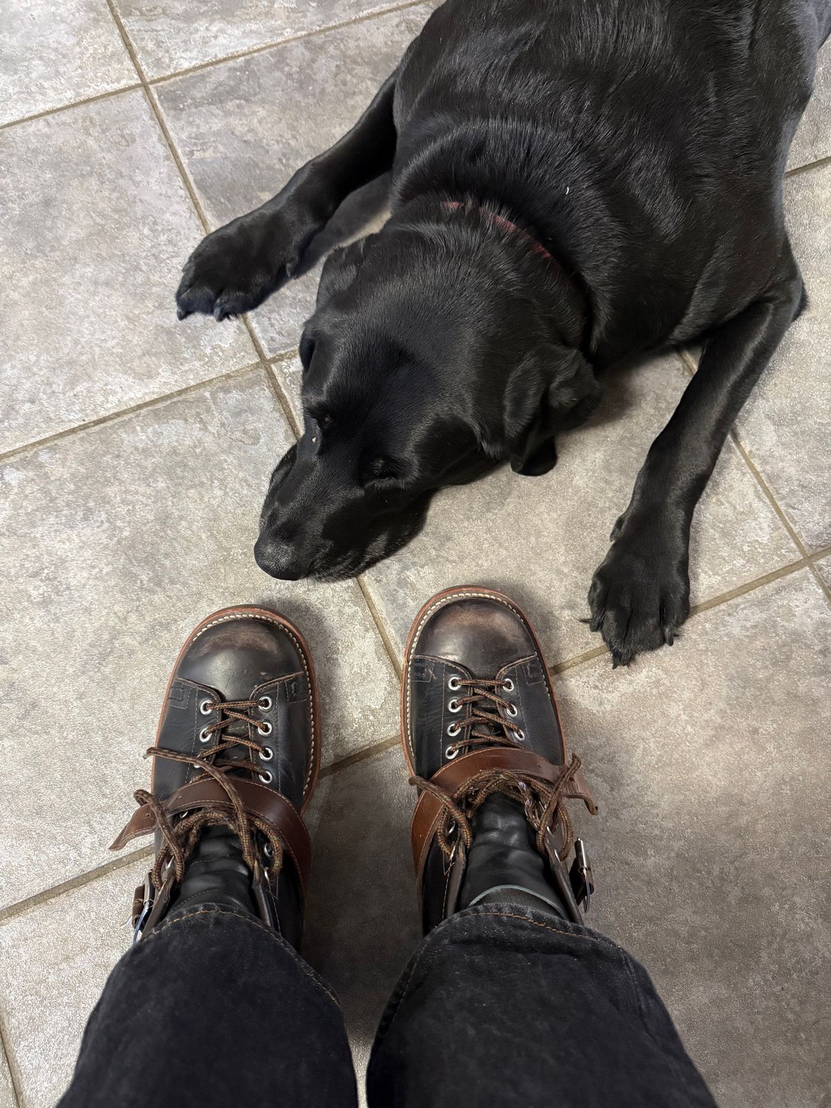 Photo by neocynn on February 5, 2026 of the Dr. Sole Ski Boot in Horween Black Chromexcel.