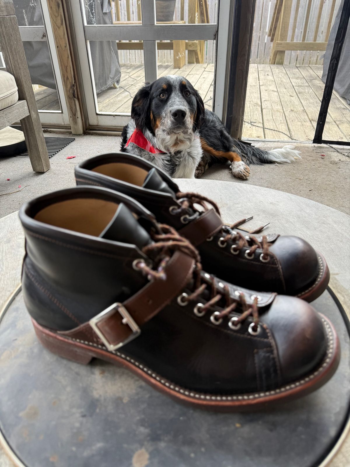 Photo by neocynn on March 4, 2026 of the Dr. Sole Ski Boot in Horween Black Chromexcel.