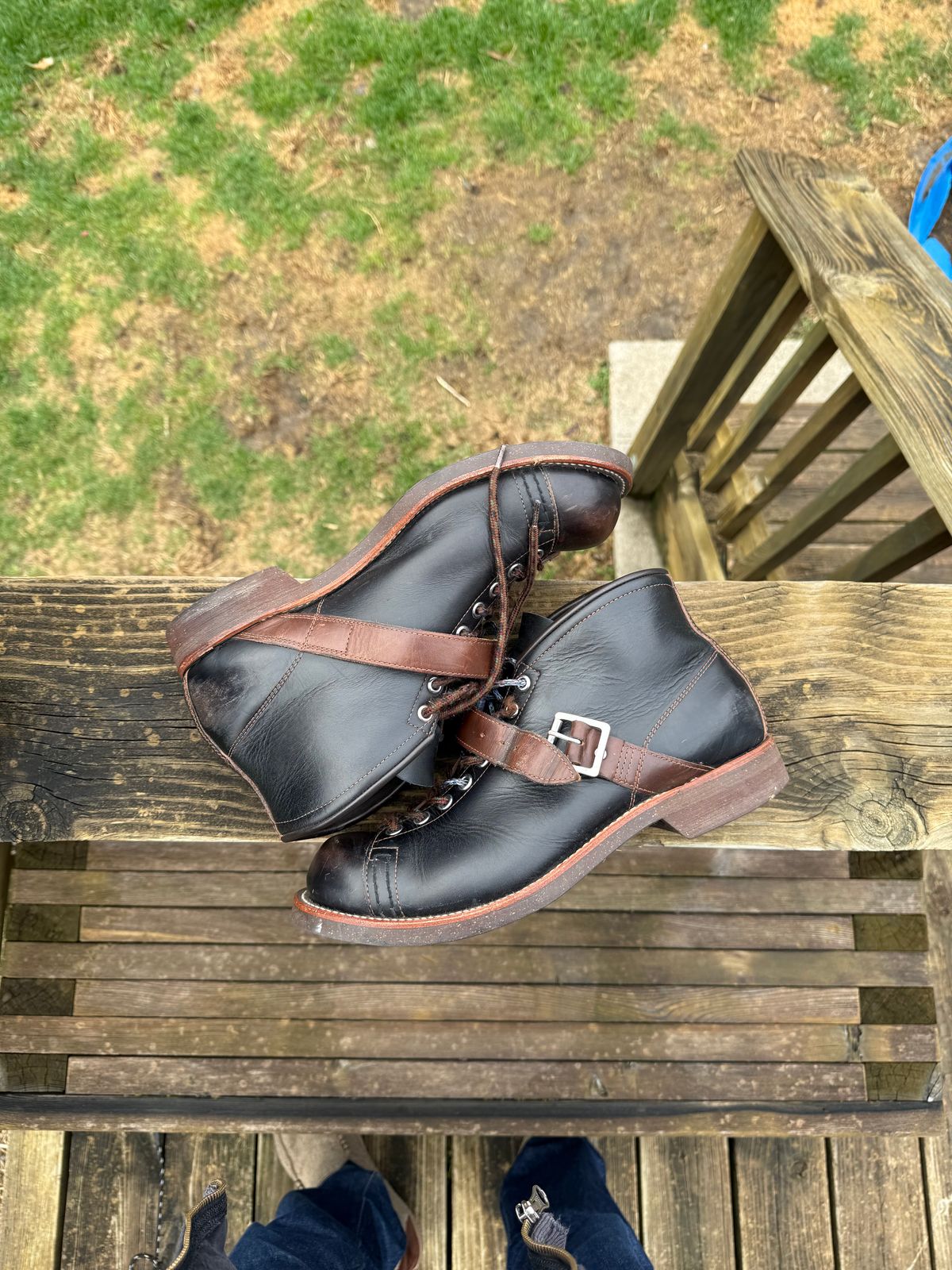 Photo by neocynn on April 4, 2026 of the Dr. Sole Ski Boot in Horween Black Chromexcel.