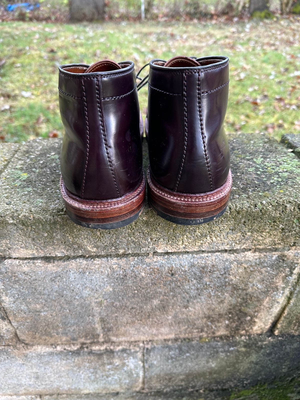 Photo by MacBerf on December 5, 2023 of the Alden 2-Eyelet Chukka in Horween Color 8 Shell Cordovan.