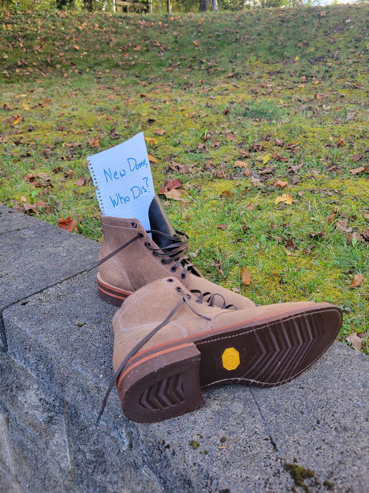 Photo by giraffchen on October 3, 2025 of the Oak Street Bootmakers Storm Boot in Horween Natural Chromexcel Roughout.