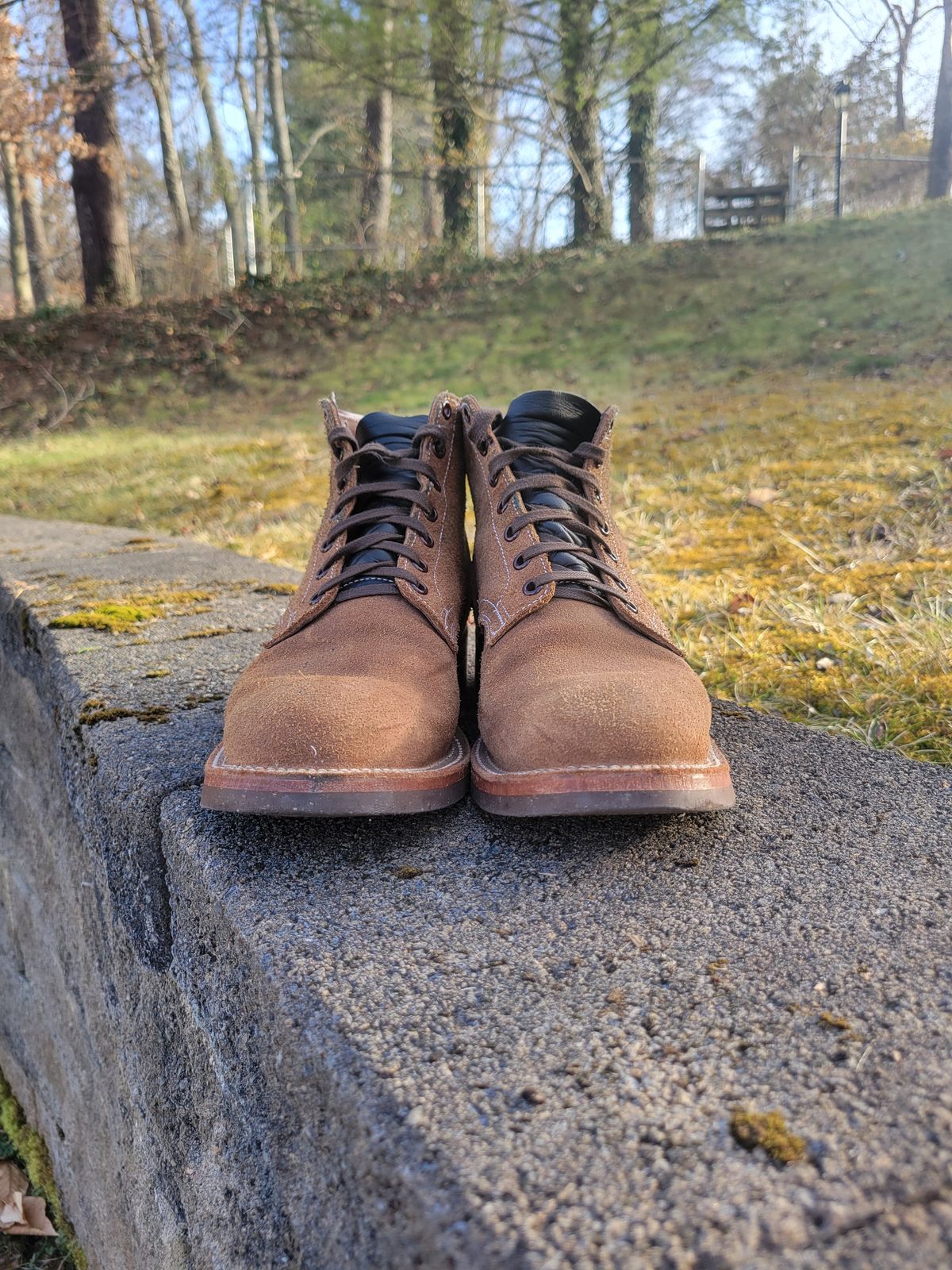 Photo by giraffchen on January 5, 2026 of the Oak Street Bootmakers Storm Boot in Horween Natural Chromexcel Roughout.