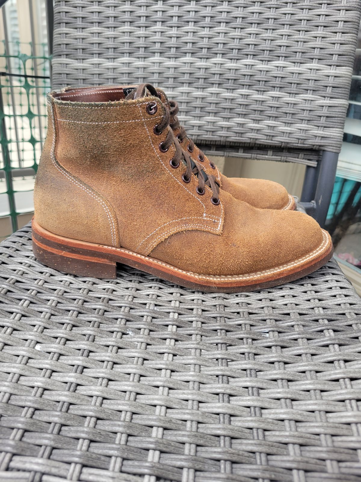 Photo by giraffchen on March 5, 2026 of the Oak Street Bootmakers Storm Boot in Horween Natural Chromexcel Roughout.
