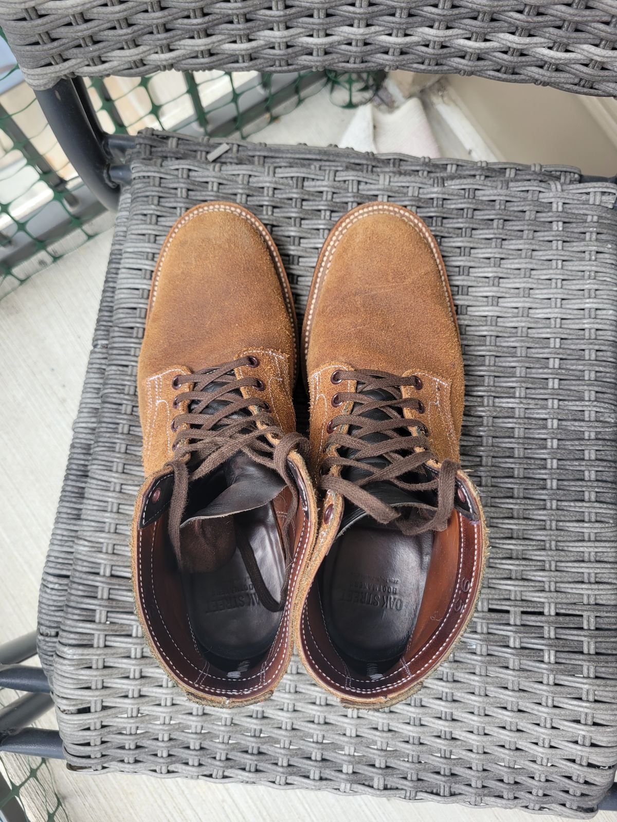 Photo by giraffchen on March 5, 2026 of the Oak Street Bootmakers Storm Boot in Horween Natural Chromexcel Roughout.
