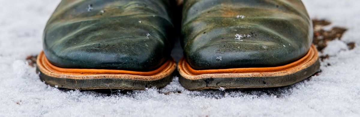 Photo by amvoith on December 4, 2022 of the Viberg Slipper in Horween Black Scuffed Shell Cordovan.