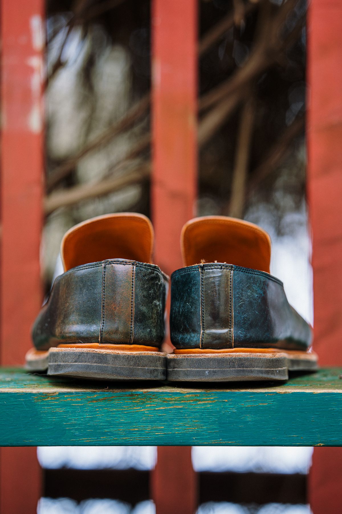 Photo by amvoith on January 1, 2023 of the Viberg Slipper in Horween Black Scuffed Shell Cordovan.