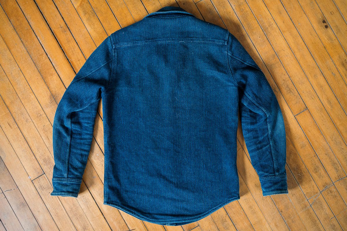 Photo by amvoith on January 7, 2026 of the Ship John Townes Shirt in 16 oz Japanese Sashiko Ori.