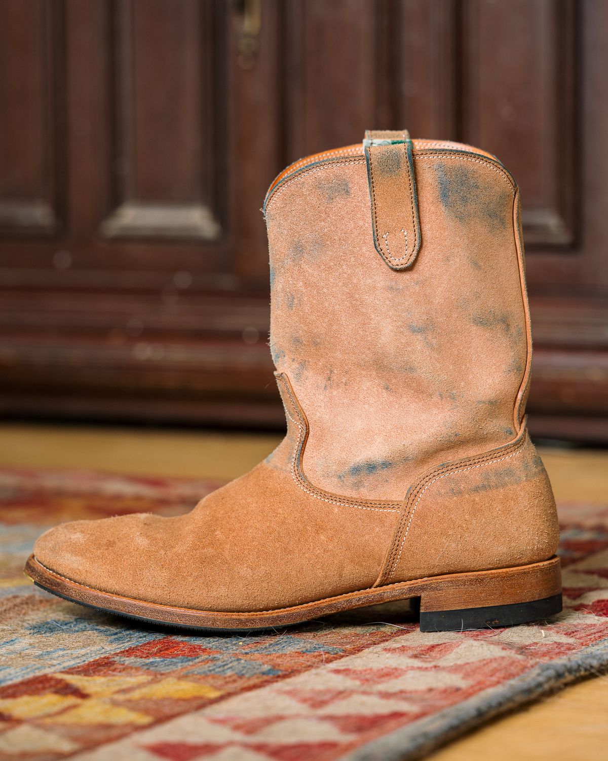 Photo by amvoith on November 3, 2024 of the Unsung Jim Casy in Wickett & Craig Natural Latigo Roughout.