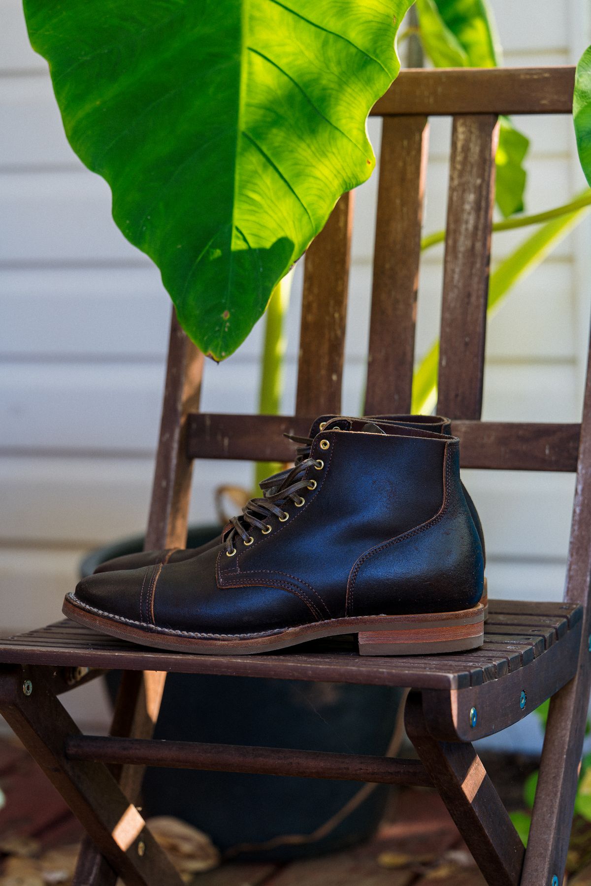Photo by amvoith on October 3, 2023 of the Viberg Service Boot in Horween Brown Waxed Flesh.