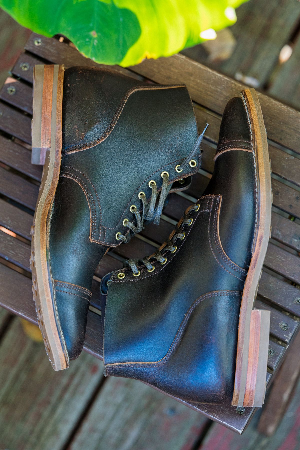 Photo by amvoith on October 3, 2023 of the Viberg Service Boot in Horween Brown Waxed Flesh.