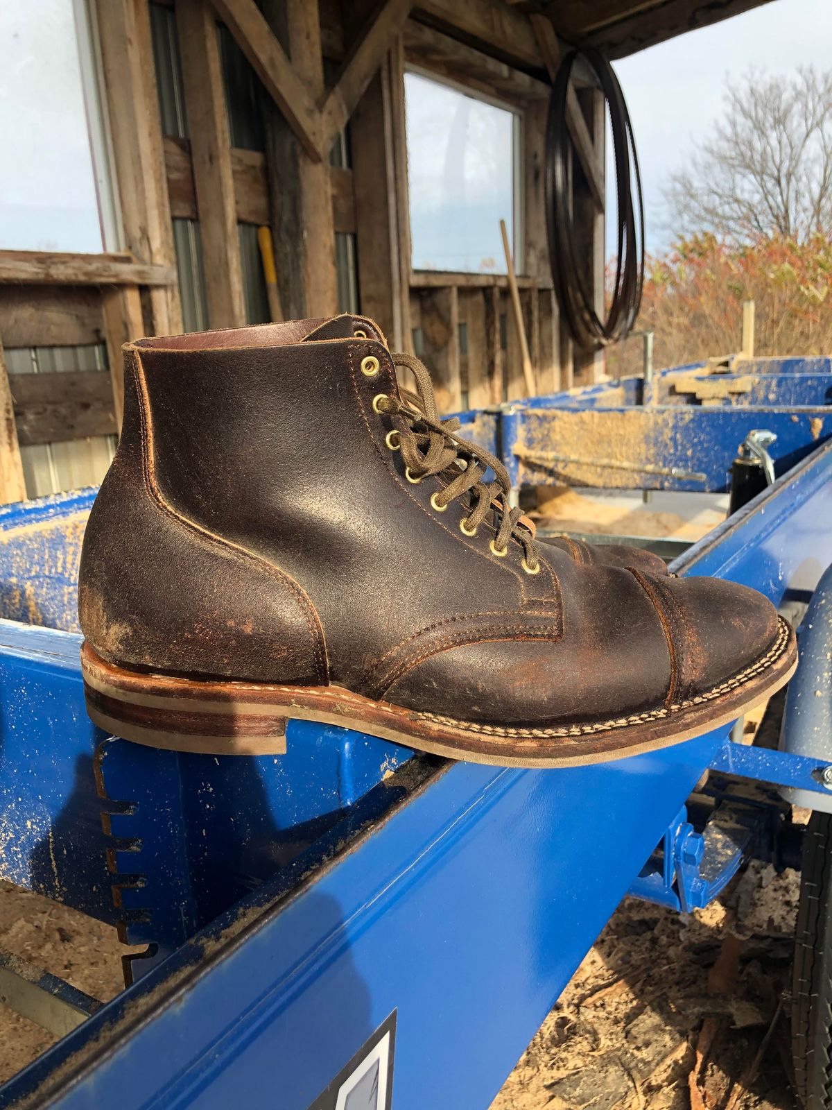 Photo by amvoith on November 4, 2023 of the Viberg Service Boot in Horween Brown Waxed Flesh.