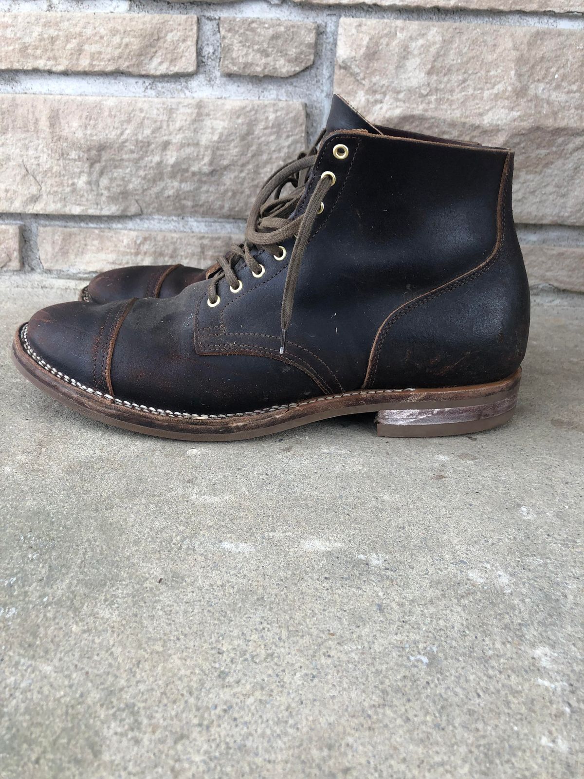 Photo by amvoith on December 5, 2023 of the Viberg Service Boot in Horween Brown Waxed Flesh.