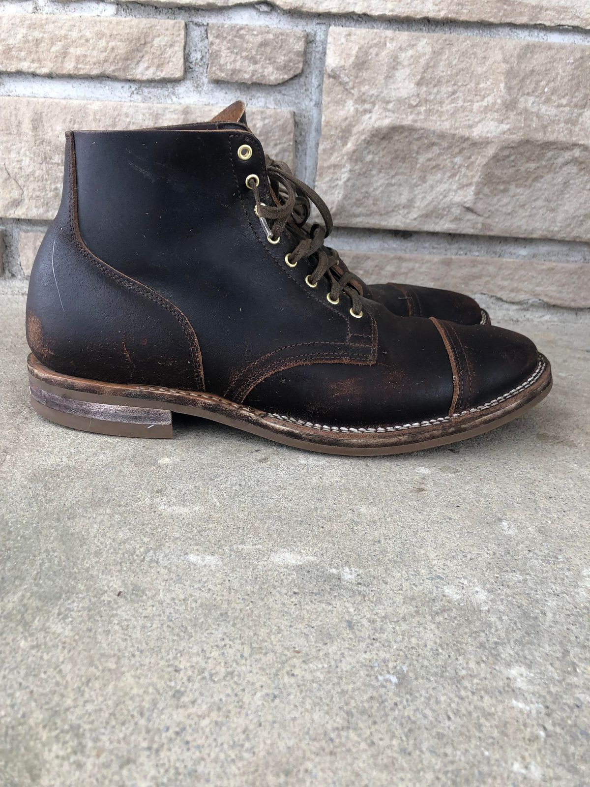 Photo by amvoith on December 5, 2023 of the Viberg Service Boot in Horween Brown Waxed Flesh.