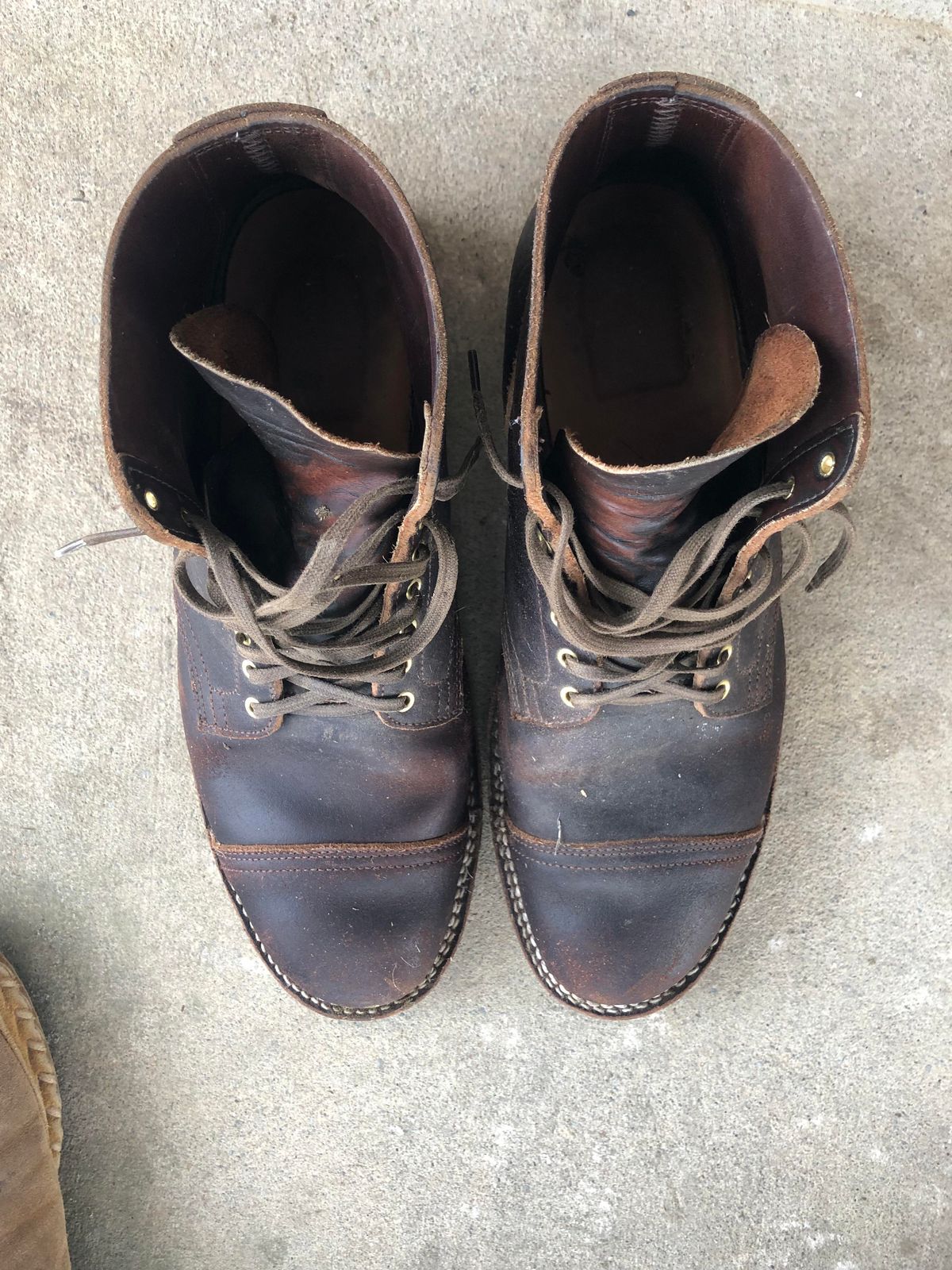 Photo by amvoith on December 5, 2023 of the Viberg Service Boot in Horween Brown Waxed Flesh.
