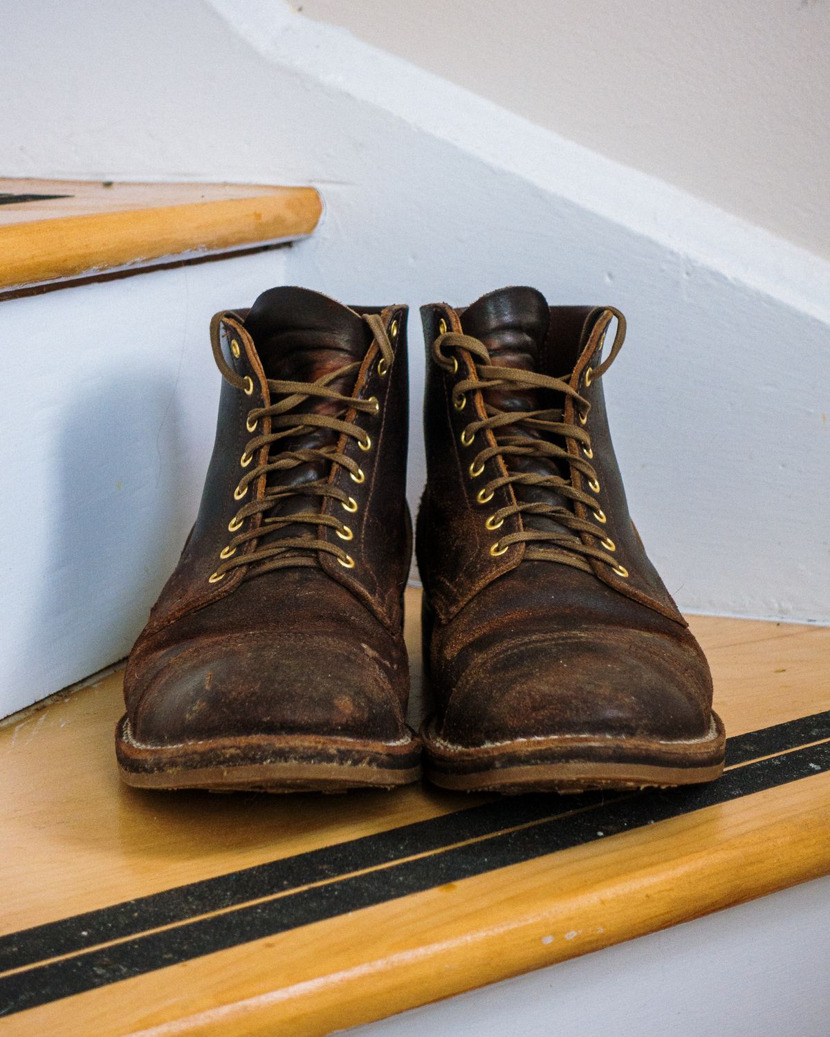 Photo by amvoith on February 4, 2024 of the Viberg Service Boot in Horween Brown Waxed Flesh.