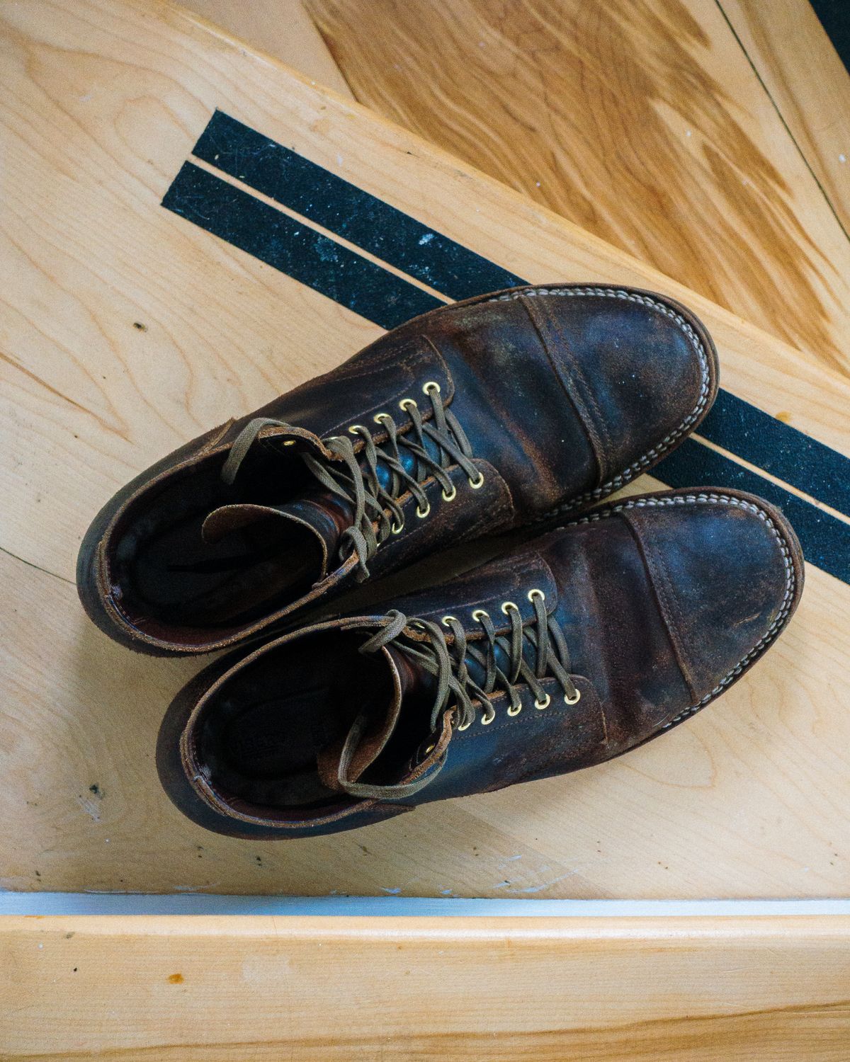 Photo by amvoith on February 4, 2024 of the Viberg Service Boot in Horween Brown Waxed Flesh.