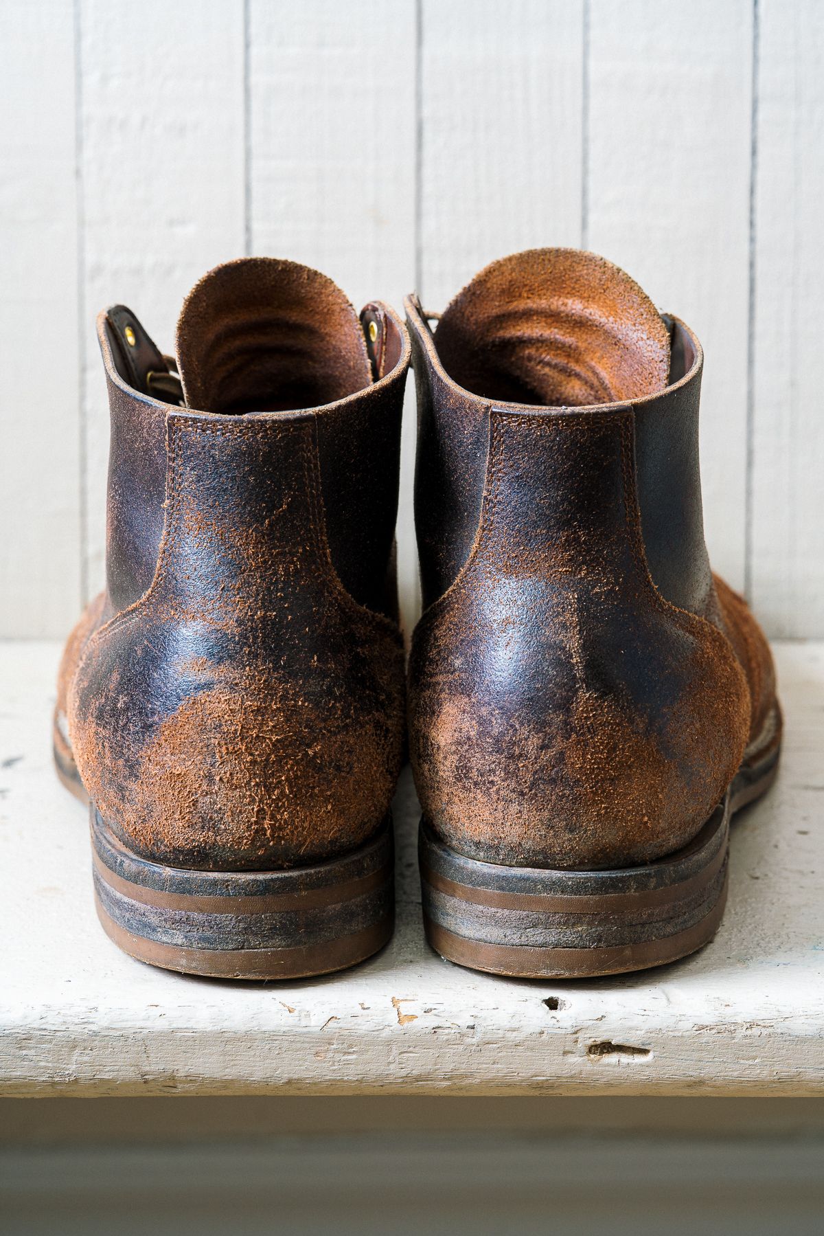 Photo by amvoith on April 4, 2024 of the Viberg Service Boot in Horween Brown Waxed Flesh.