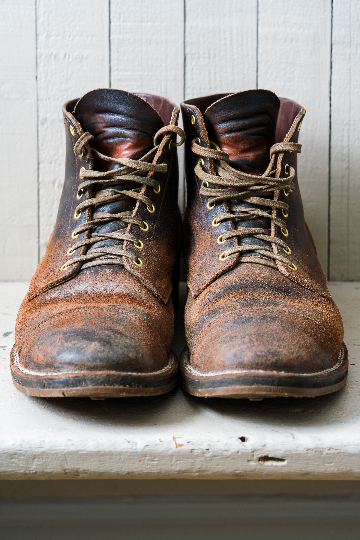 Photo by amvoith on April 4, 2024 of the Viberg Service Boot in Horween Brown Waxed Flesh.