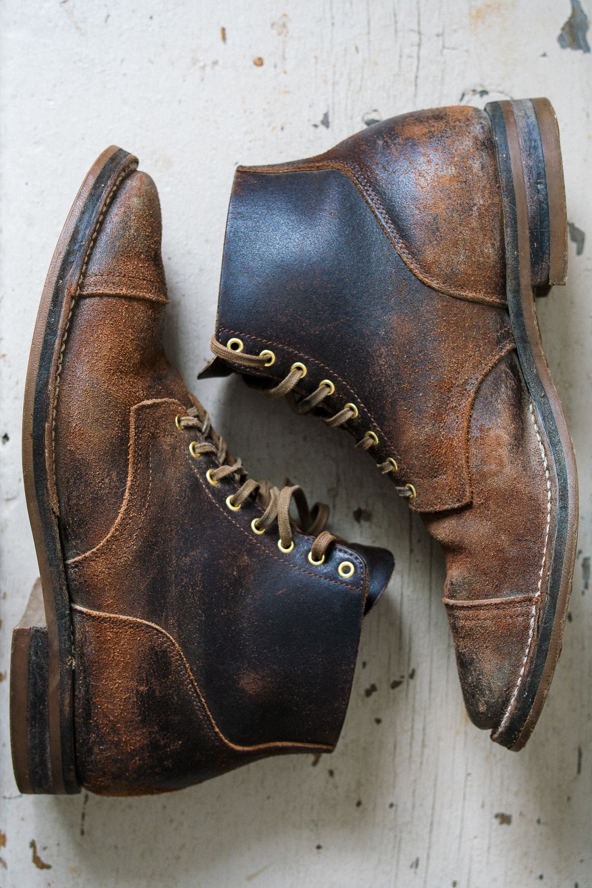 Photo by amvoith on April 4, 2024 of the Viberg Service Boot in Horween Brown Waxed Flesh.