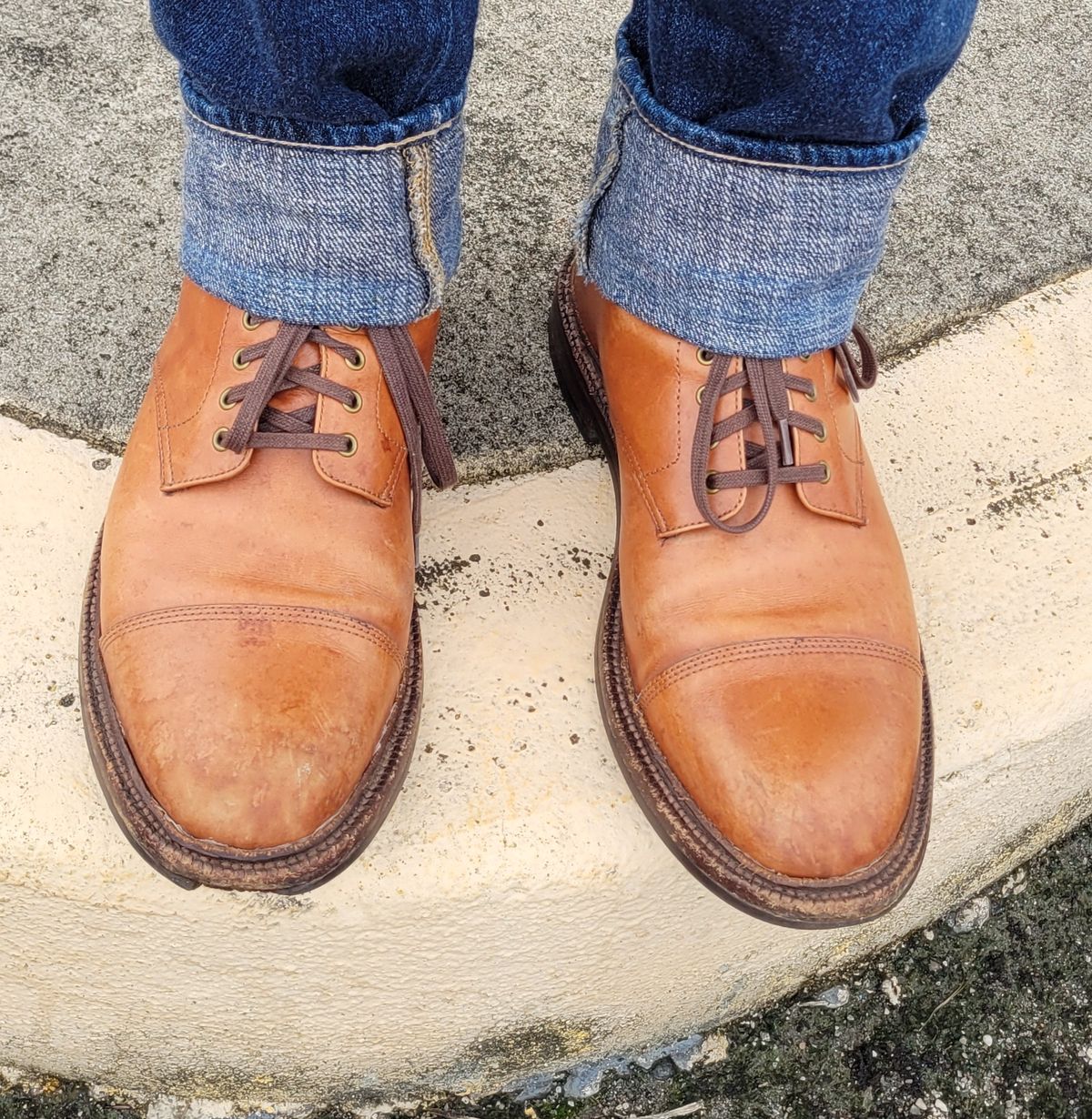 Photo by Blmader on September 4, 2022 of the Grant Stone Cap Toe Boot in D'Annonay British Tan Calf.