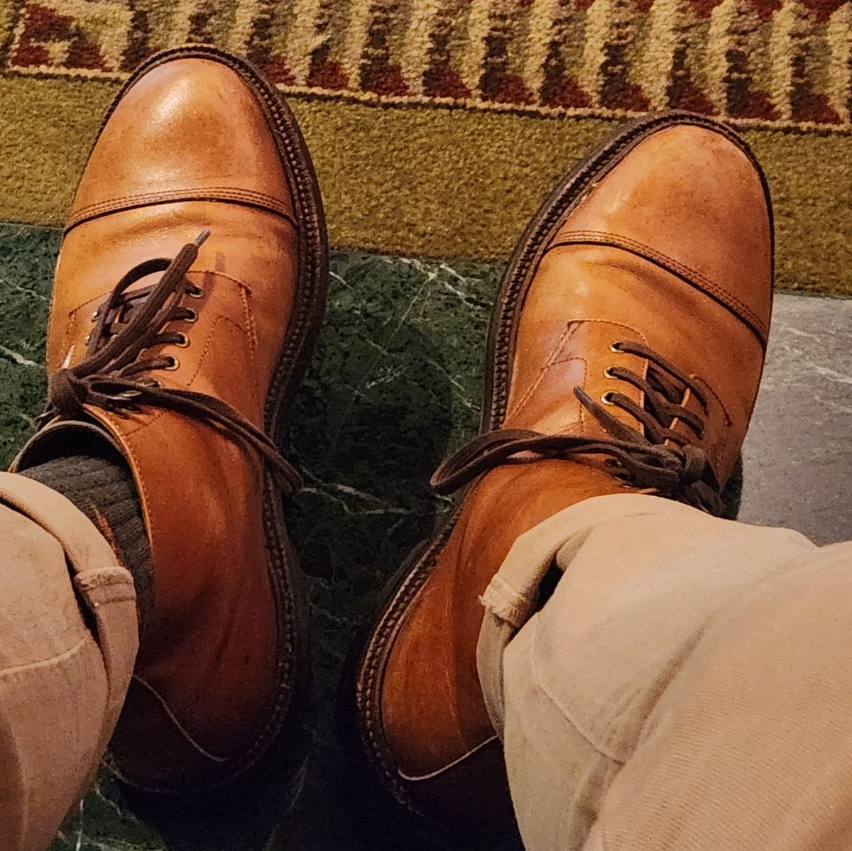 Photo by Blmader on September 2, 2023 of the Grant Stone Cap Toe Boot in D'Annonay British Tan Calf.