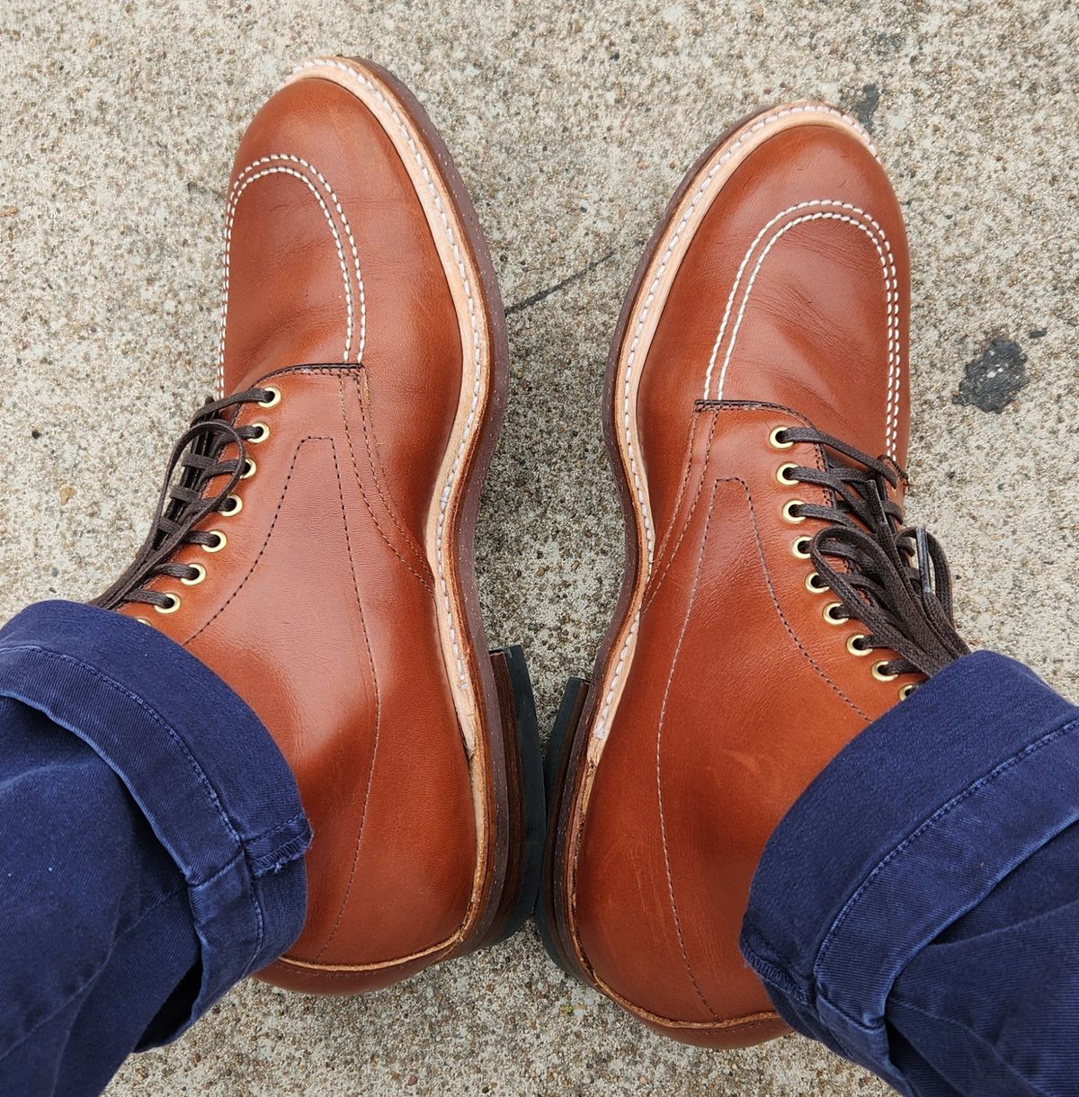 Photo by Blmader on December 22, 2022 of the Alden Indy Boot in Brown Atlantic Club Calf.