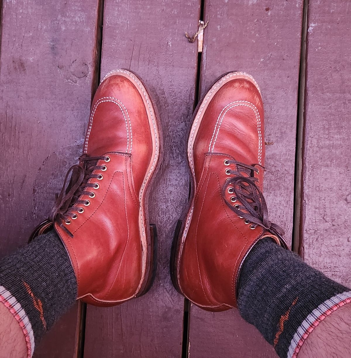 Photo by Blmader on May 12, 2023 of the Alden Indy Boot in Brown Atlantic Club Calf.