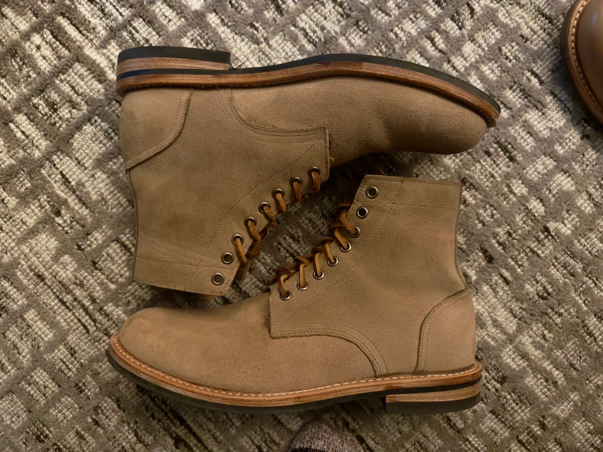 Photo by ACepero on September 18, 2025 of the Oak Street Bootmakers Trench Boot in Horween Natural Chromexcel Roughout.