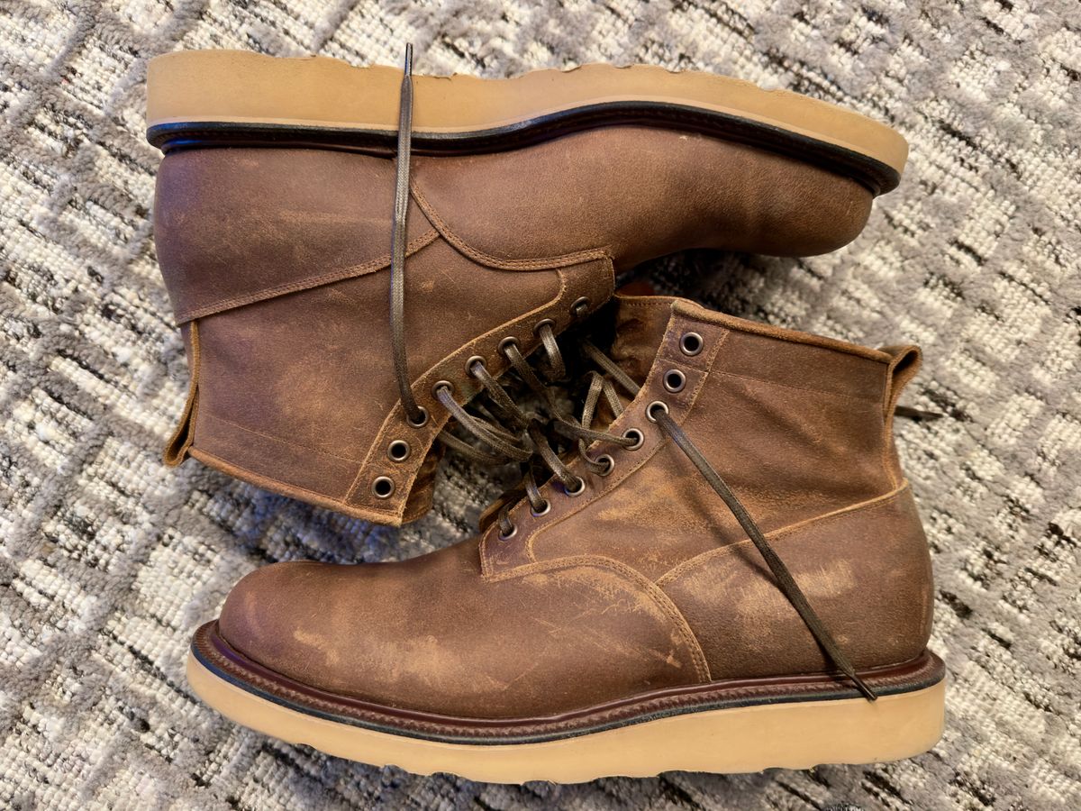 Photo by ACepero on March 18, 2026 of the Viberg Scout Boot in C.F. Stead Toast Waxy Commander.