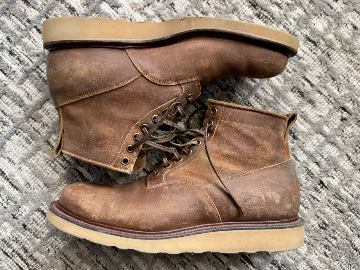 Photo by ACepero on April 11, 2026 of the Viberg Scout Boot in C.F. Stead Toast Waxy Commander.