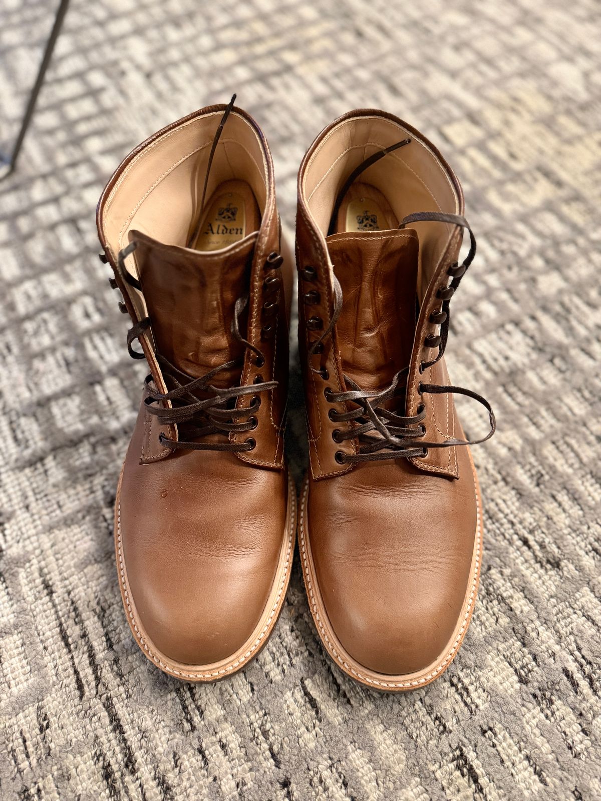 Photo by ACepero on April 25, 2026 of the Alden Plain Toe Boot in Horween Natural Chromexcel.
